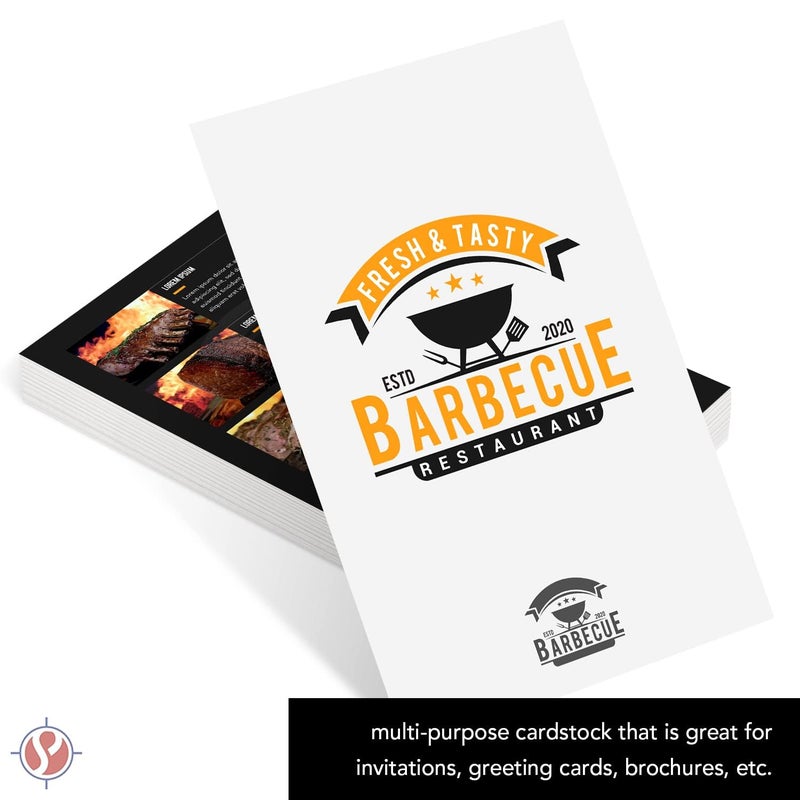 S Superfine Printing Half Letter Size Cardstock â€“ Great for Business Documents, Letters, Arts, Prints and Crafts, Printing and Writing | 8.5â€ x 5.5â€ | Bright White 65lb Cover (176gsm) Card Stock | 100 Sheets per Pack - Image 2